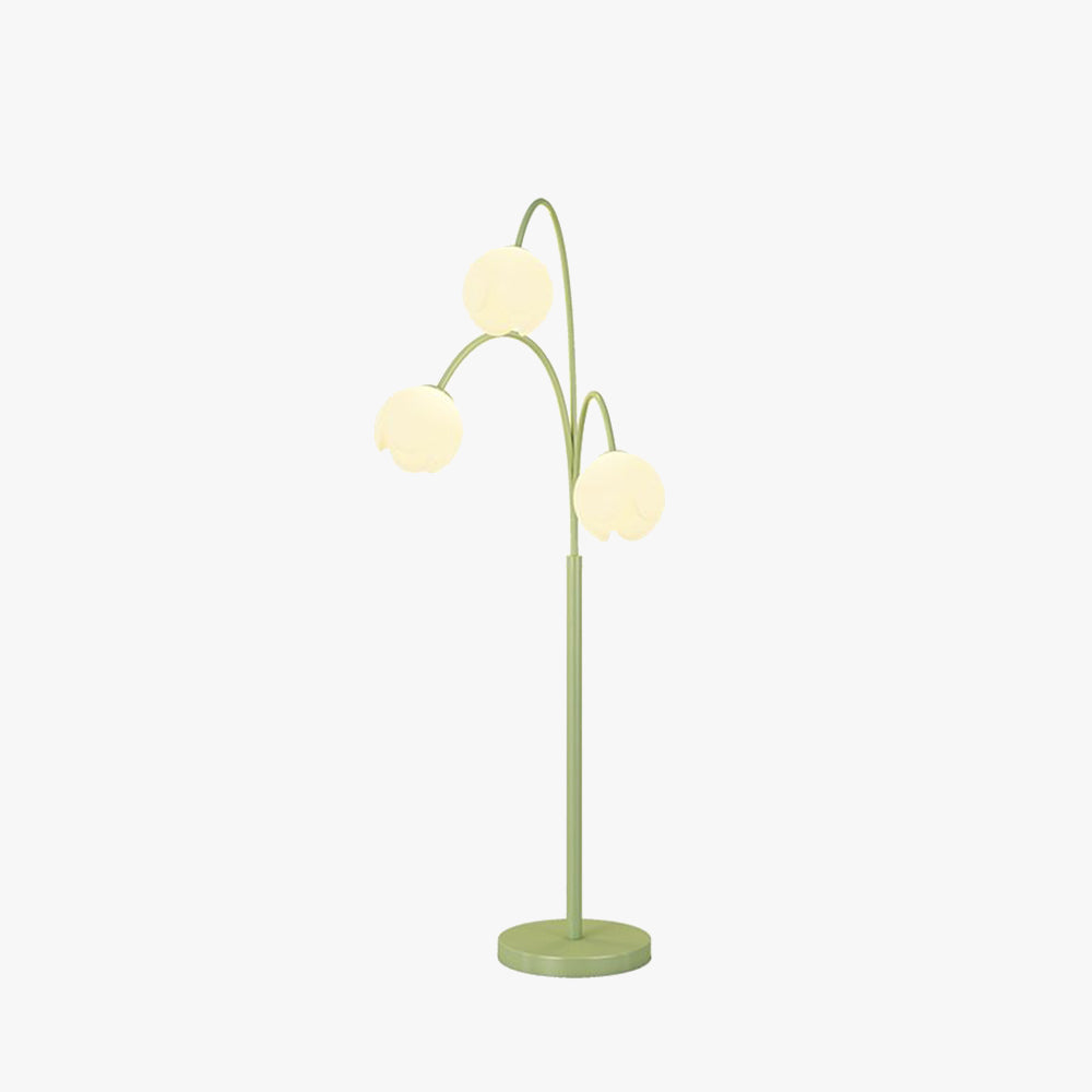 Lily Nordic Floor Lamp with Flower Glass Shades