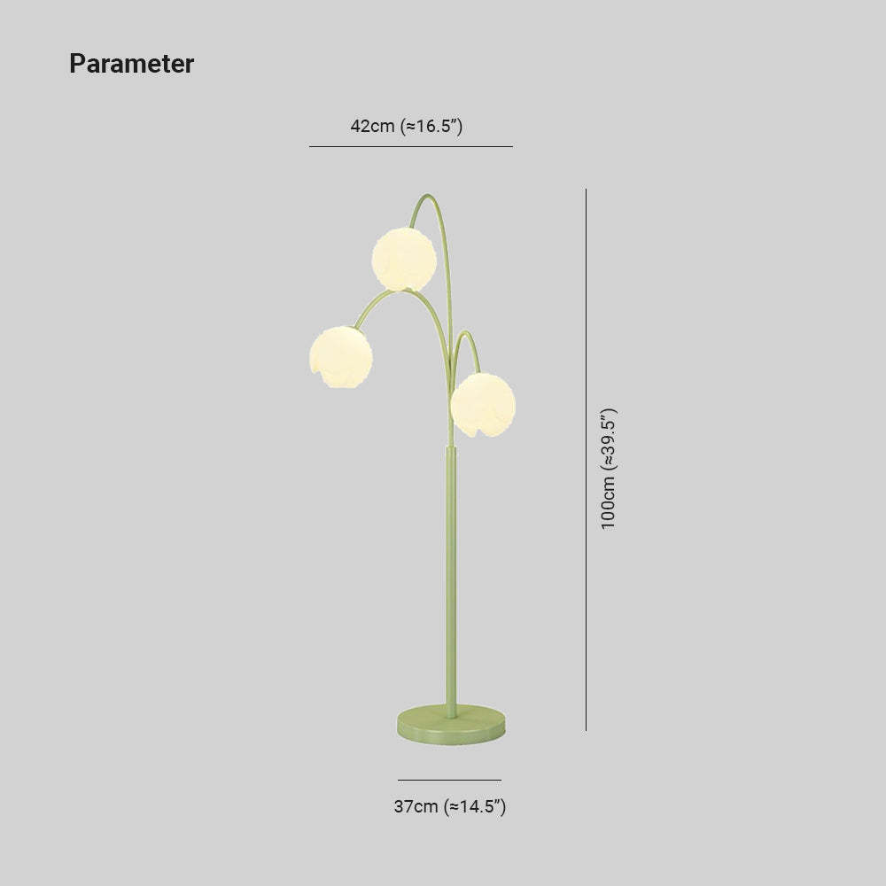 Lily Nordic Floor Lamp Dimensions - 42cm, 37cm, 100cm