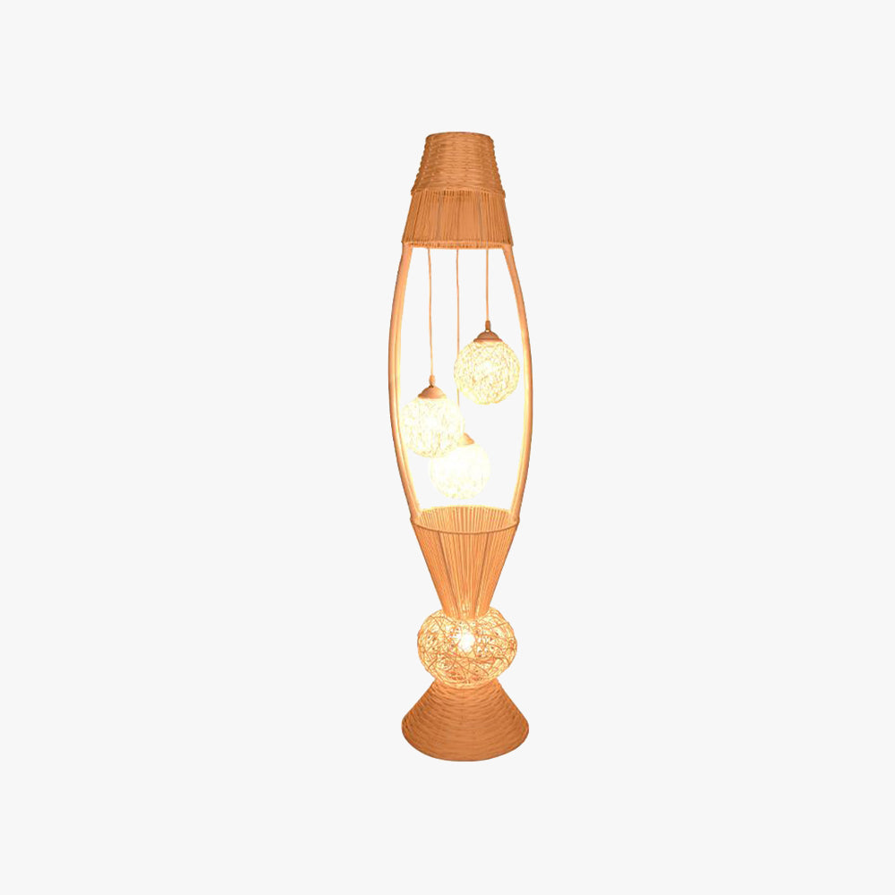 Muto Retro Fish Basket Bamboo Floor Lamp