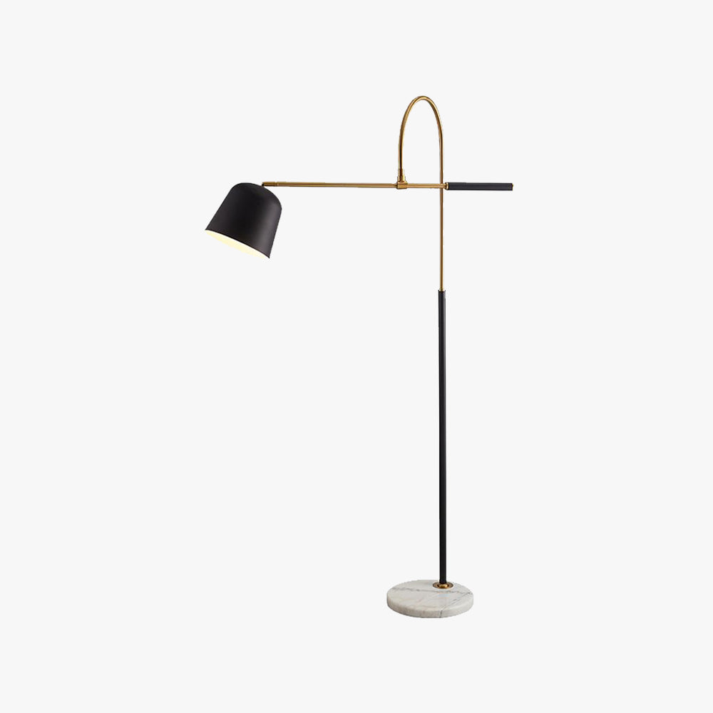 Salgado Modern Arc Bowl Metal Floor Lamp in black and gold