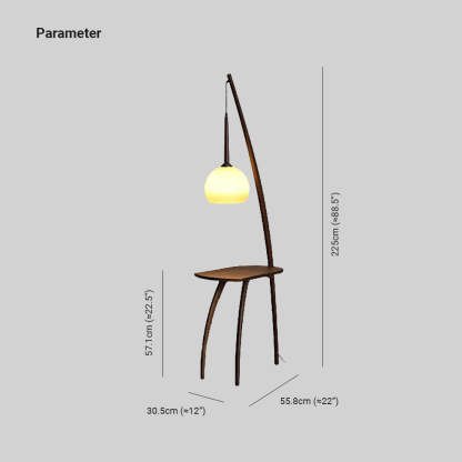 Ozawa wood floor lamp dimensions