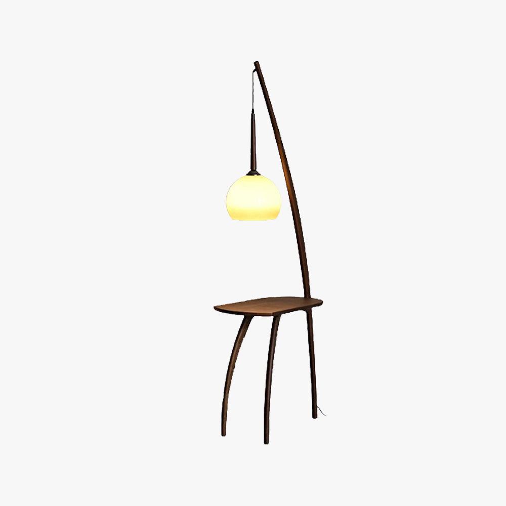 Ozawa Modern Wood Floor Lamp with Table