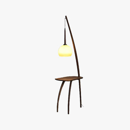 Ozawa Modern Wood Floor Lamp with Table
