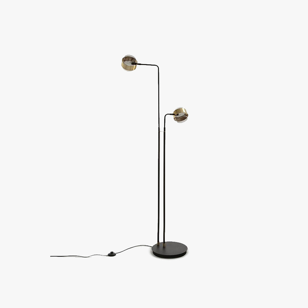 Salgado Modern Double Head Metal Glass Floor Lamp