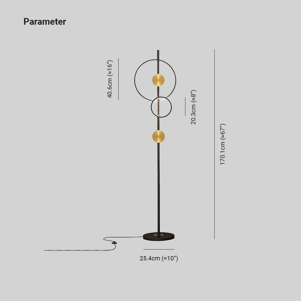 Arisha ring floor lamp dimensions