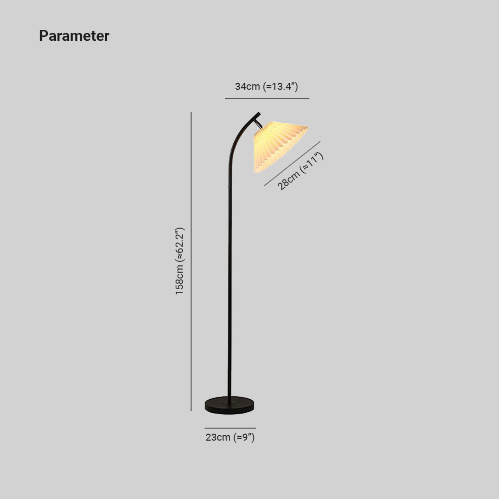 Ozawa Floor Lamp Dimensions: 158cm tall, pleated shade