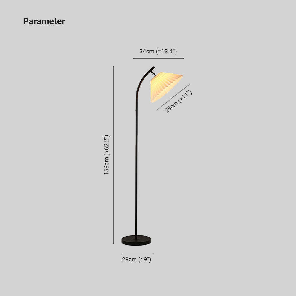 Ozawa Floor Lamp Dimensions: 158cm tall, pleated shade