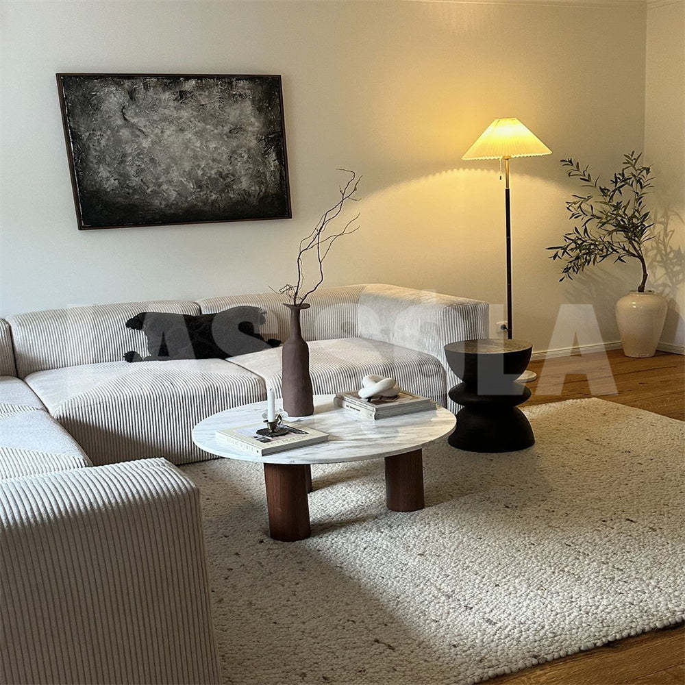 Modern living room with Ozawa floor lamp