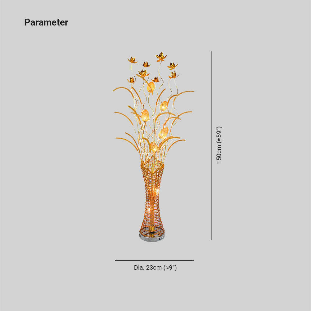 Bella Vase Floor Lamp: Art Deco metal lighting for living room