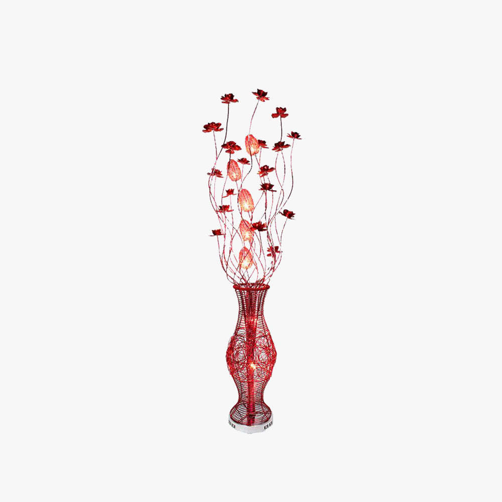 Bella Art Deco red flower floor lamp
