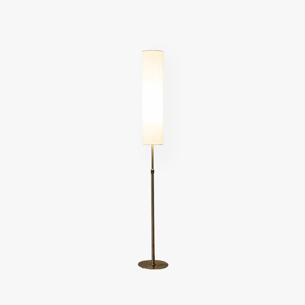 Eryn Minimalist Cylindrical Floor Lamp - White Fabric Shade