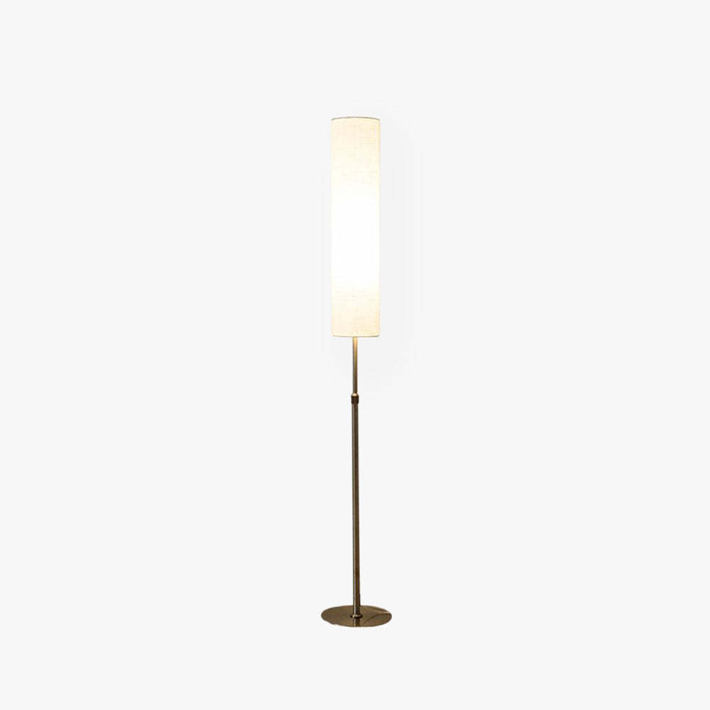Eryn Minimalist Cylindrical Floor Lamp - White Fabric Shade