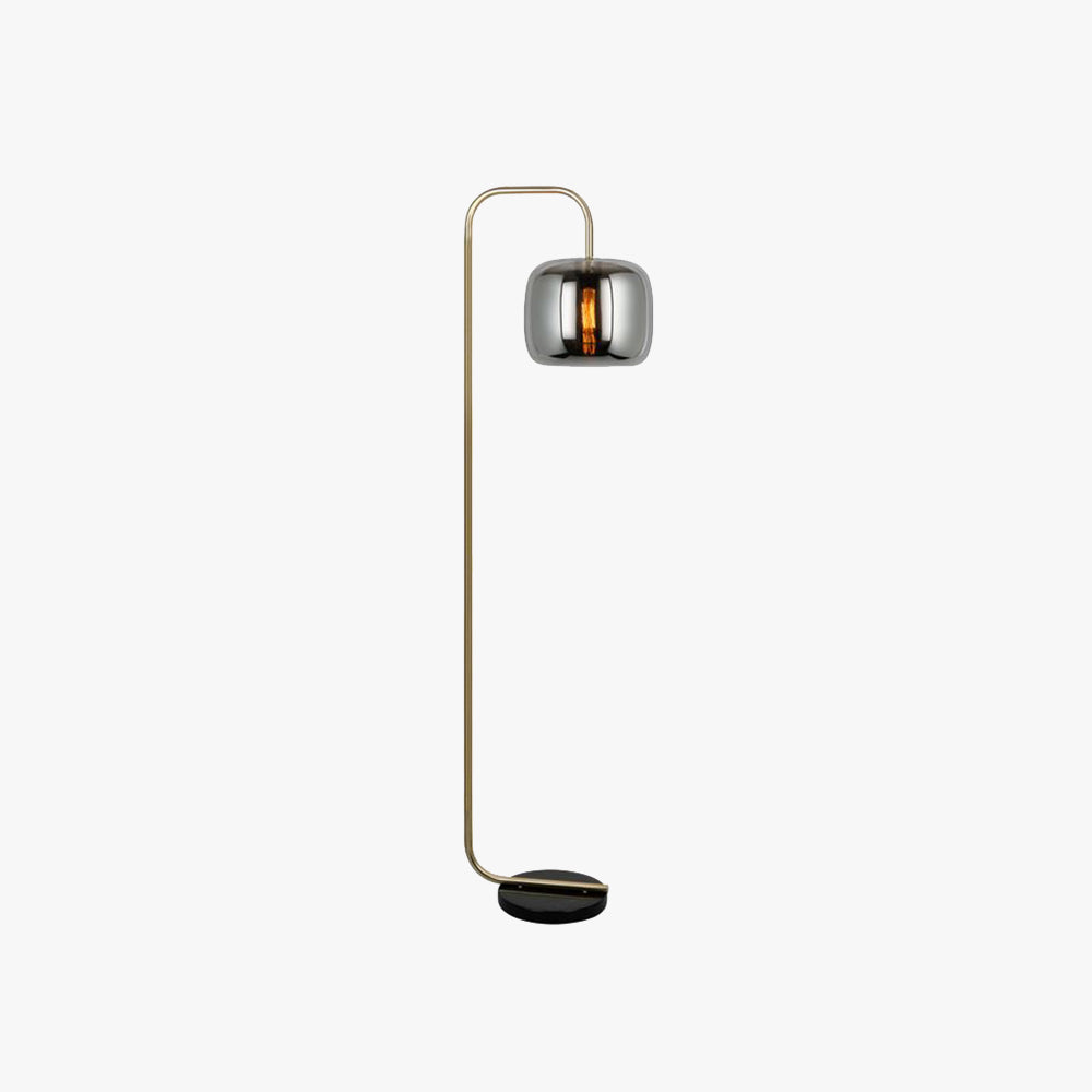 Hailie Minimalist Modern Arc Metal/Glass Floor Lamp
