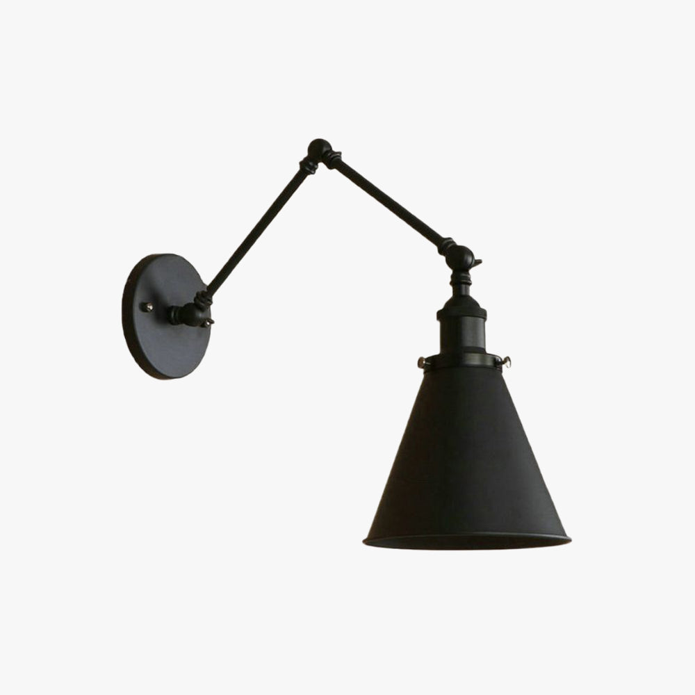 Brady Vintage Black Adjustable Wall Lamp