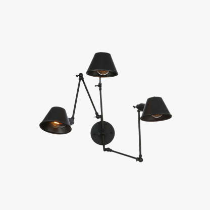 Brady Vintage Adjustable Metal Wall Lamp Black