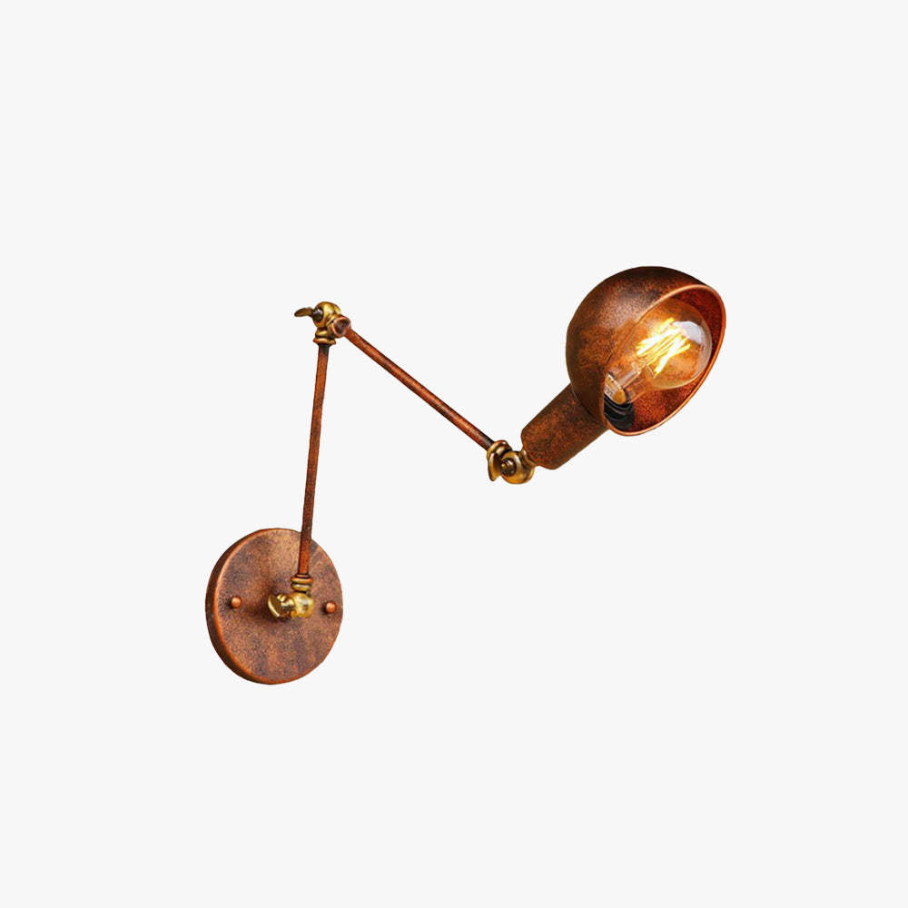 Brady Vintage Brass Adjustable Wall Lamp, Bedroom Lighting