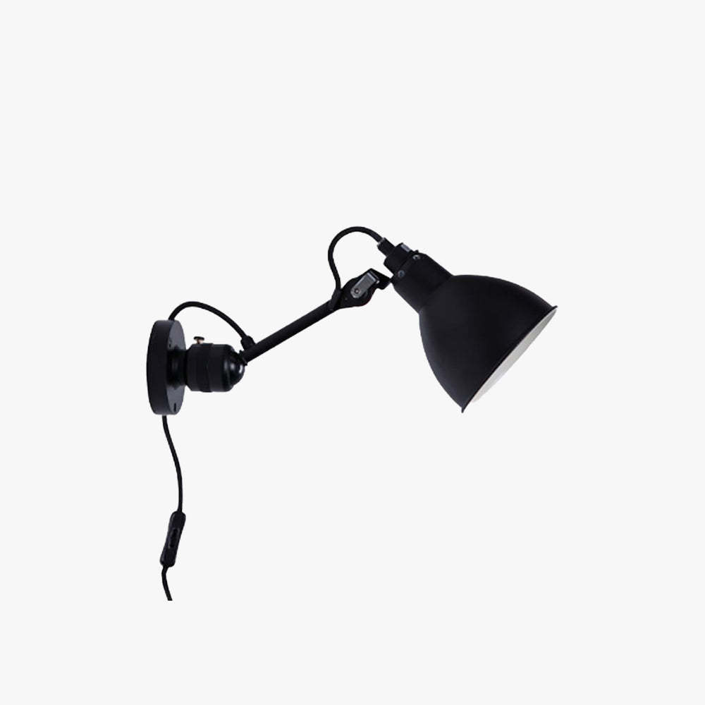 Brady Black Metal Adjustable Wall Lamp