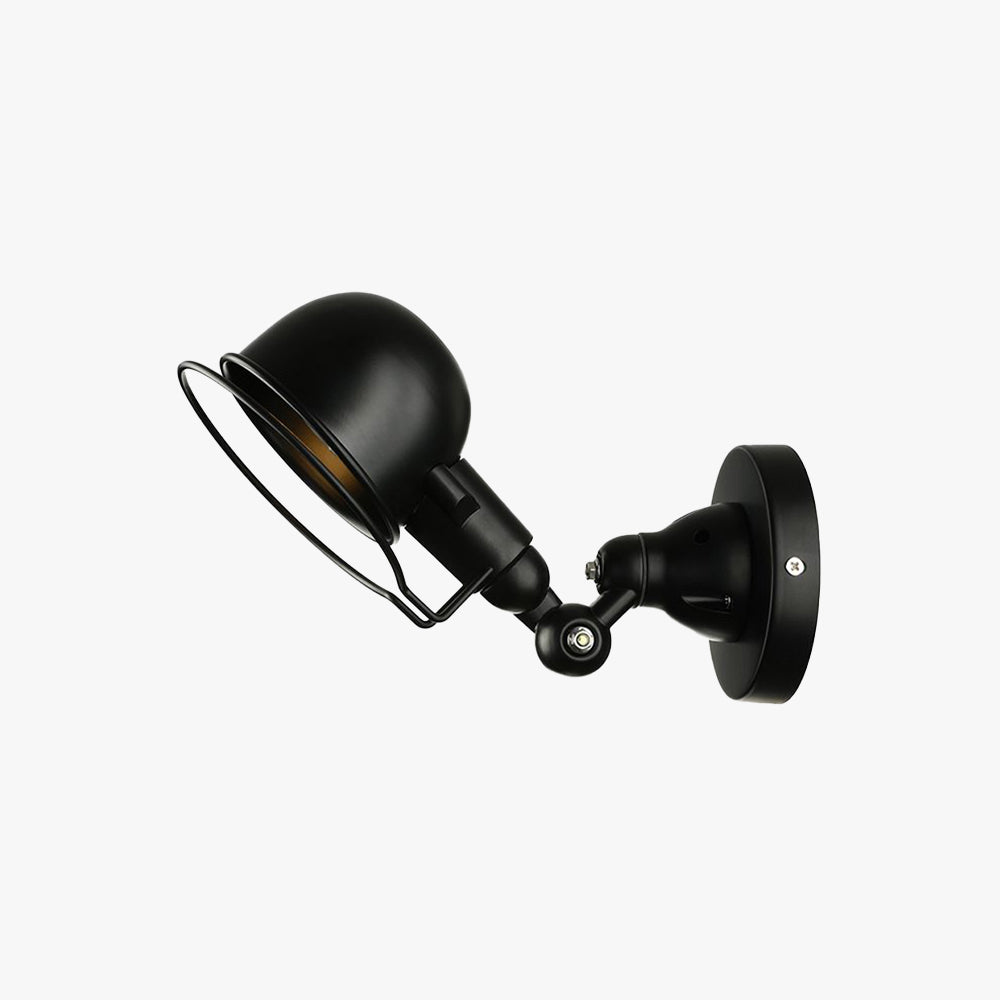 Black Alessio Wall Lamp Dome Retro Adjustable Metal