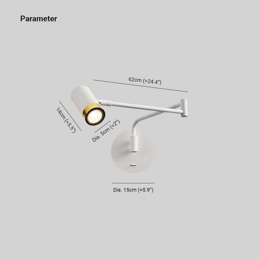 Cooley Wall Lamp dimensions, modern adjustable lighting