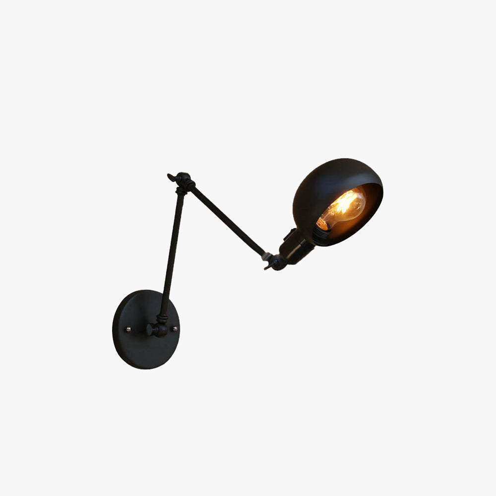 Brady Wall Lamp - Adjustable Metal Dome Bedroom Lighting
