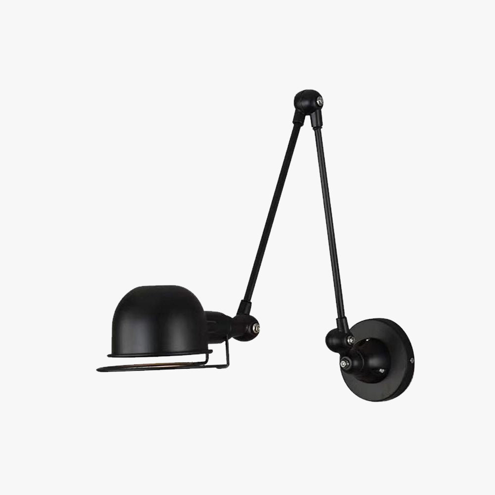 Brady black metal adjustable wall lamp