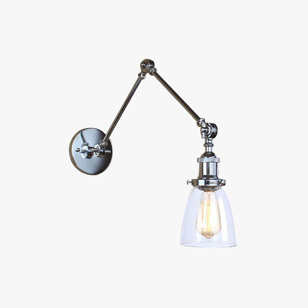 Alessio Wall Lamp - Modern Glass and Metal Adjustable Wall Sconce