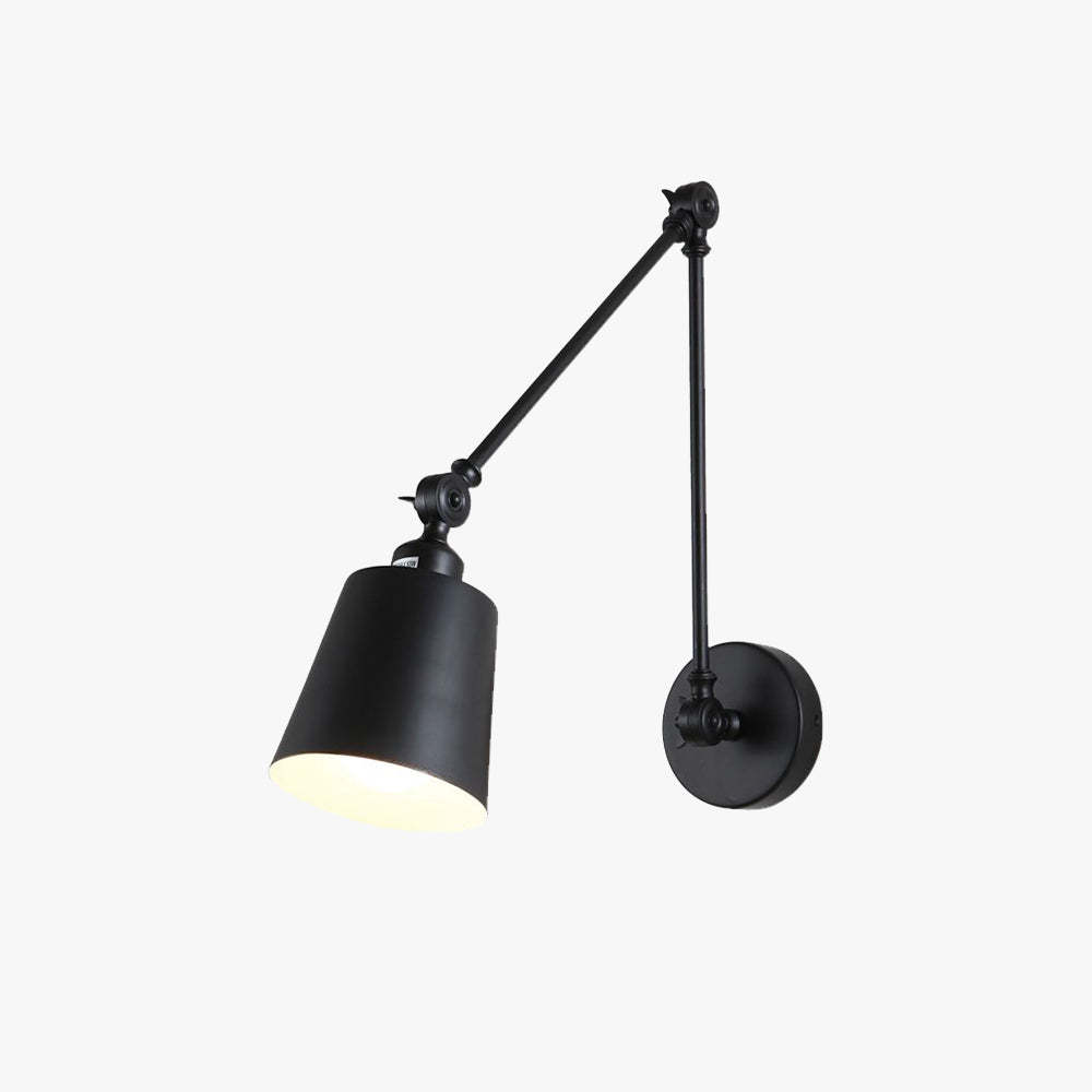 Black metal adjustable Brady wall lamp