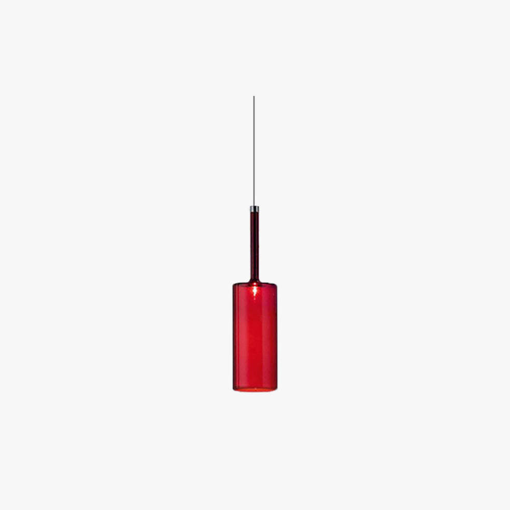 Hailie Minimalist Modern Glass LED Pendant Light - Red