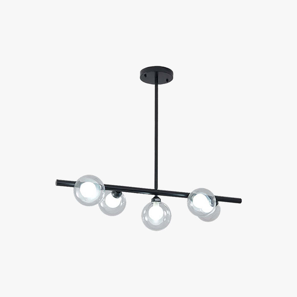 Valentina Nordic Linear Pendant Light, black finish, glass shades, kitchen island lighting