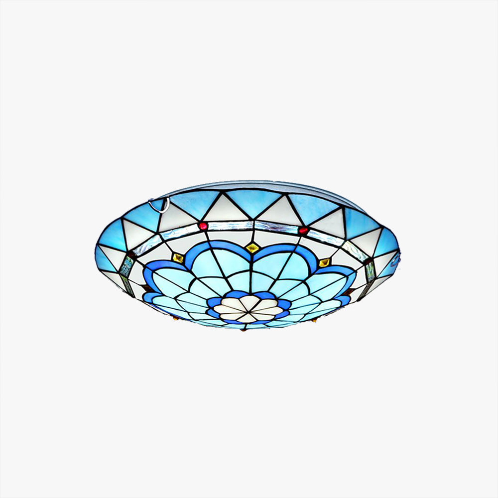Eryn Flush Mount Colorful Glass Ceiling Light, Bedroom Lighting