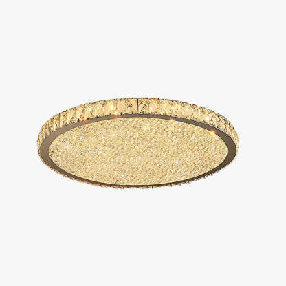 Kristy Round Flush Mount Ceiling Light, metal and crystal design