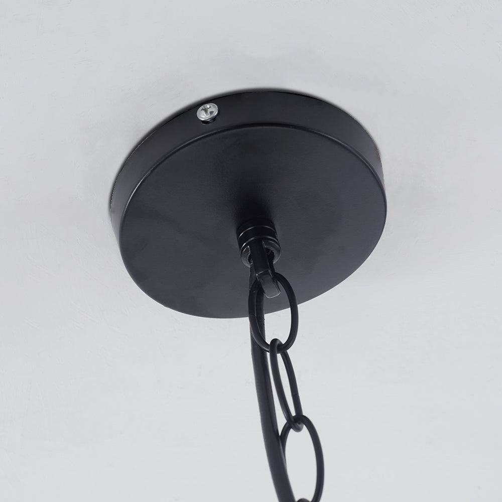 Alessio pendant light: Black ceiling mount detail