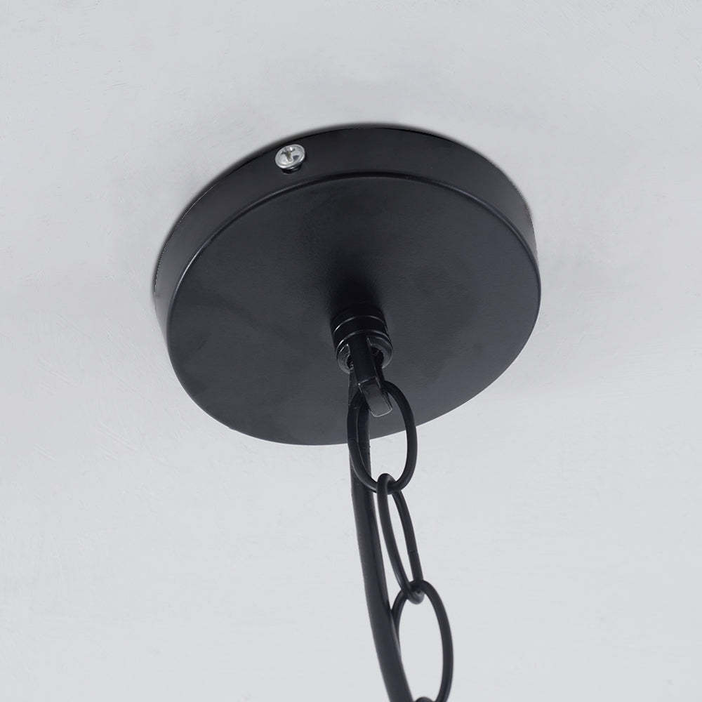 Alessio pendant light: Black ceiling mount detail