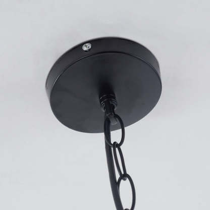 Alessio pendant light: Black ceiling mount detail