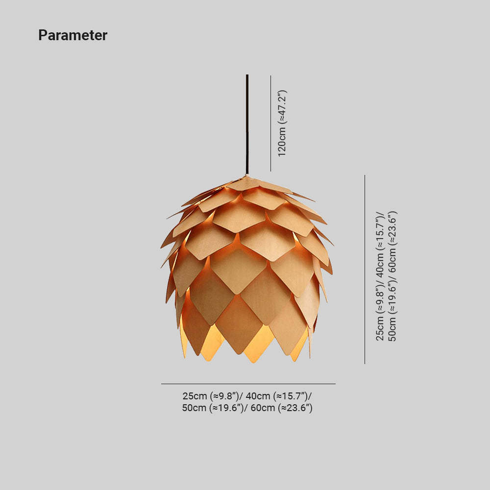 Ozawa Pinecone Pendant Light Dimensions