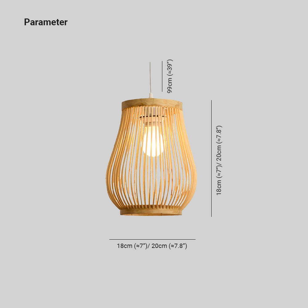 Muto bamboo pendant light dimensions