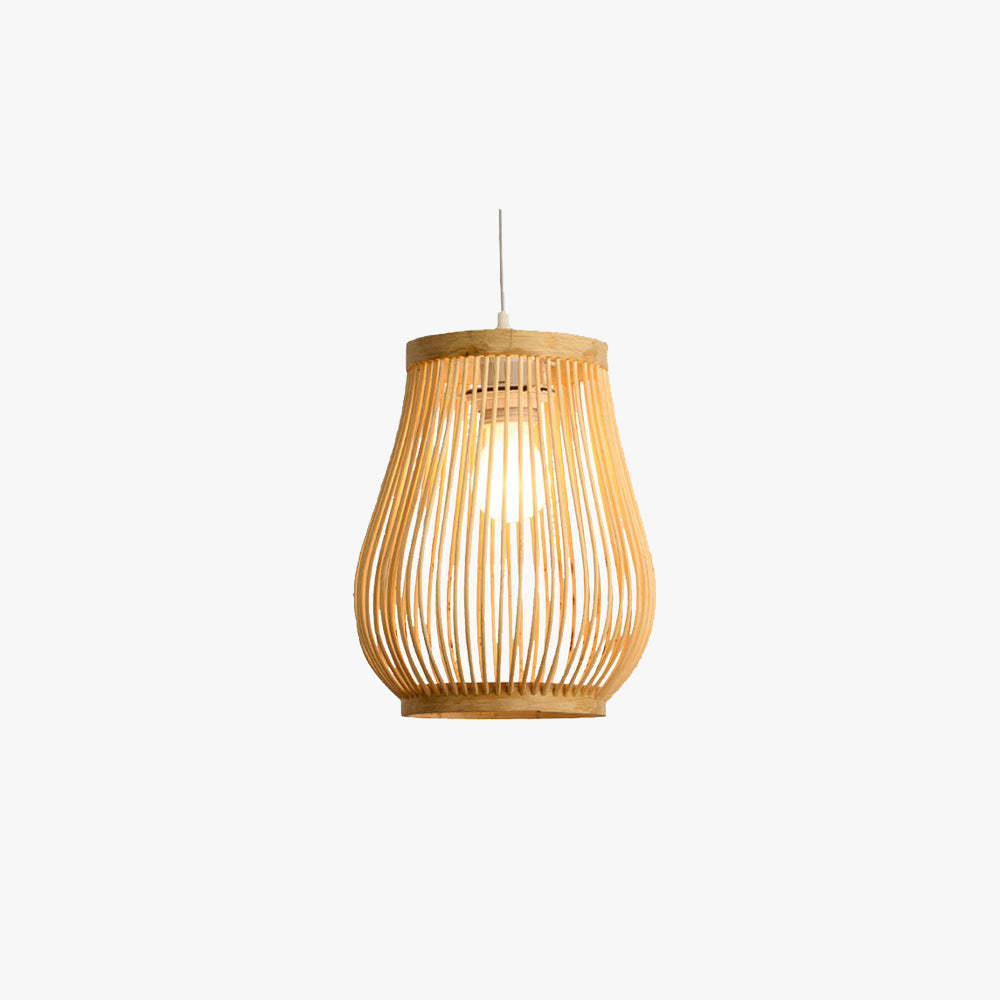 Bamboo pendant light, Muto designer handmade woven lamp
