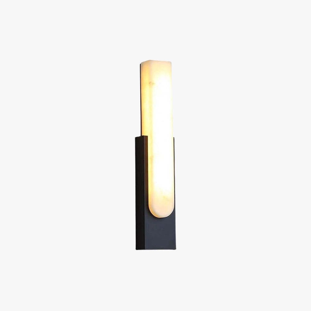 Chan Modern Rectangular Stone Metal Wall Lamp. Stone and metal wall sconce.