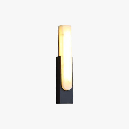 Chan Modern Rectangular Stone Metal Wall Lamp. Stone and metal wall sconce.