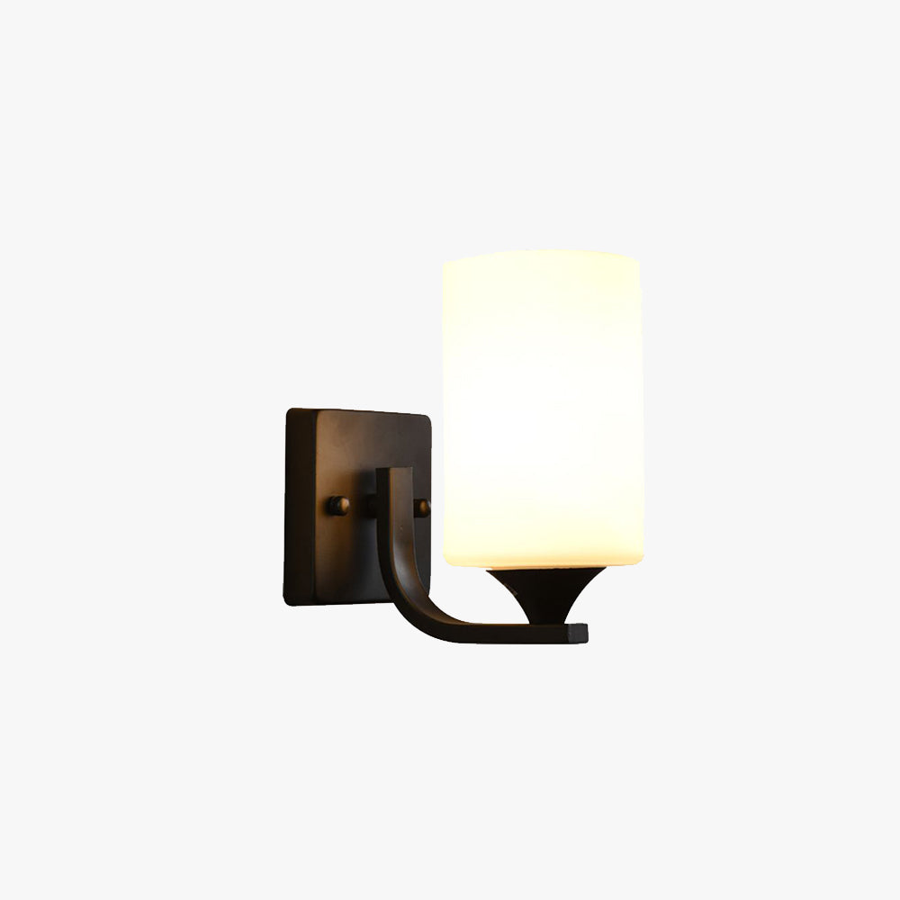 Eryn Modern Cylinder Metal Vanity Wall Lamp - Black
