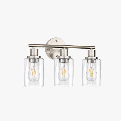Alessio Modern Metal&Glass Wall Lamp, Nickel Finish
