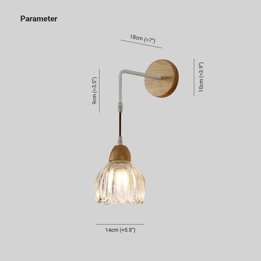 Lily Pleated Wall Lamp Dimensions - Bedroom Vanity Lighting