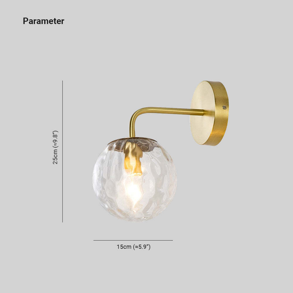 Valentina Vintage Bubble Wall Lamp with Dimensions
