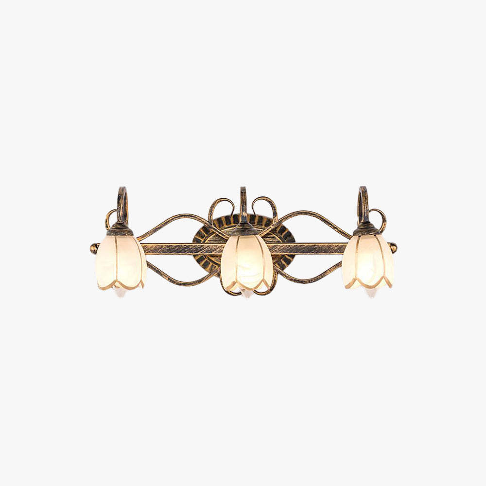 Félicie Antique Brass Flower Vanity Wall Lamp