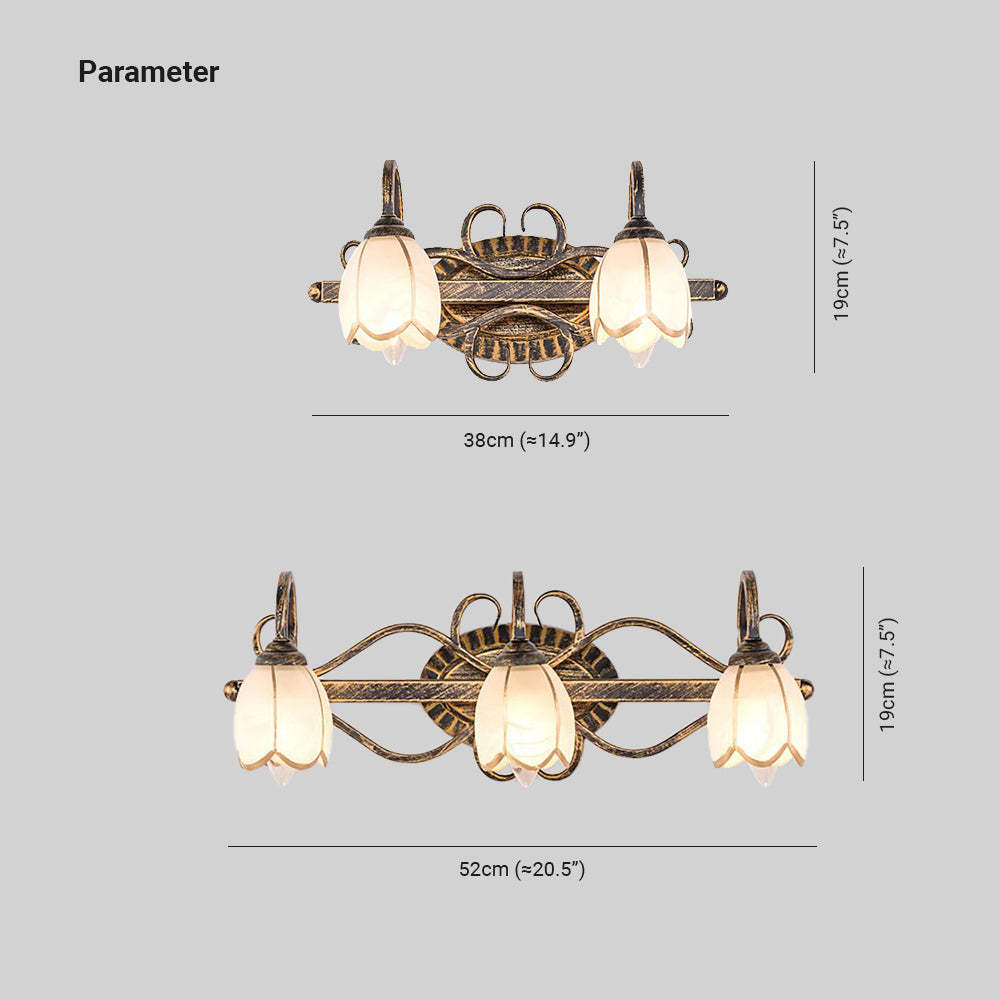 Félicie Antique Brass Wall Lamp Dimensions