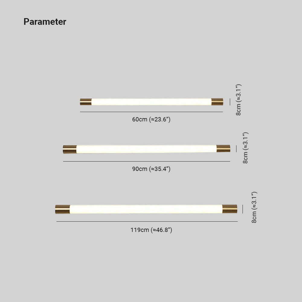 Edge Wall Lamp Dimensions - Metal and Acrylic Vanity Light