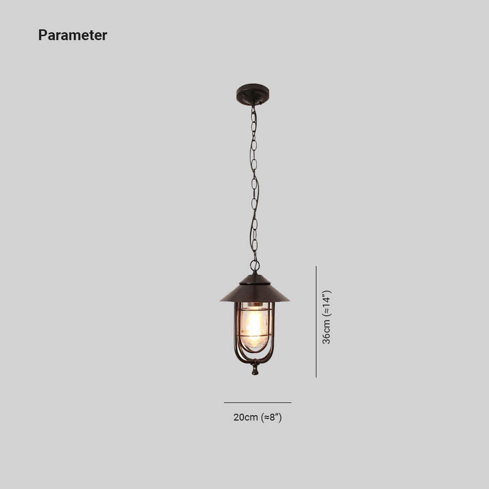 Alessio Bronze Lantern Pendant Light dimensions