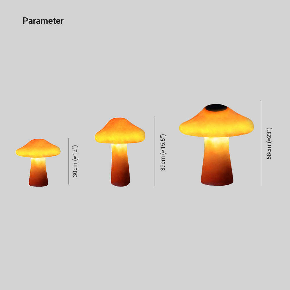 Pena Mushroom Light sizes: 12, 15.5, & 23 inches