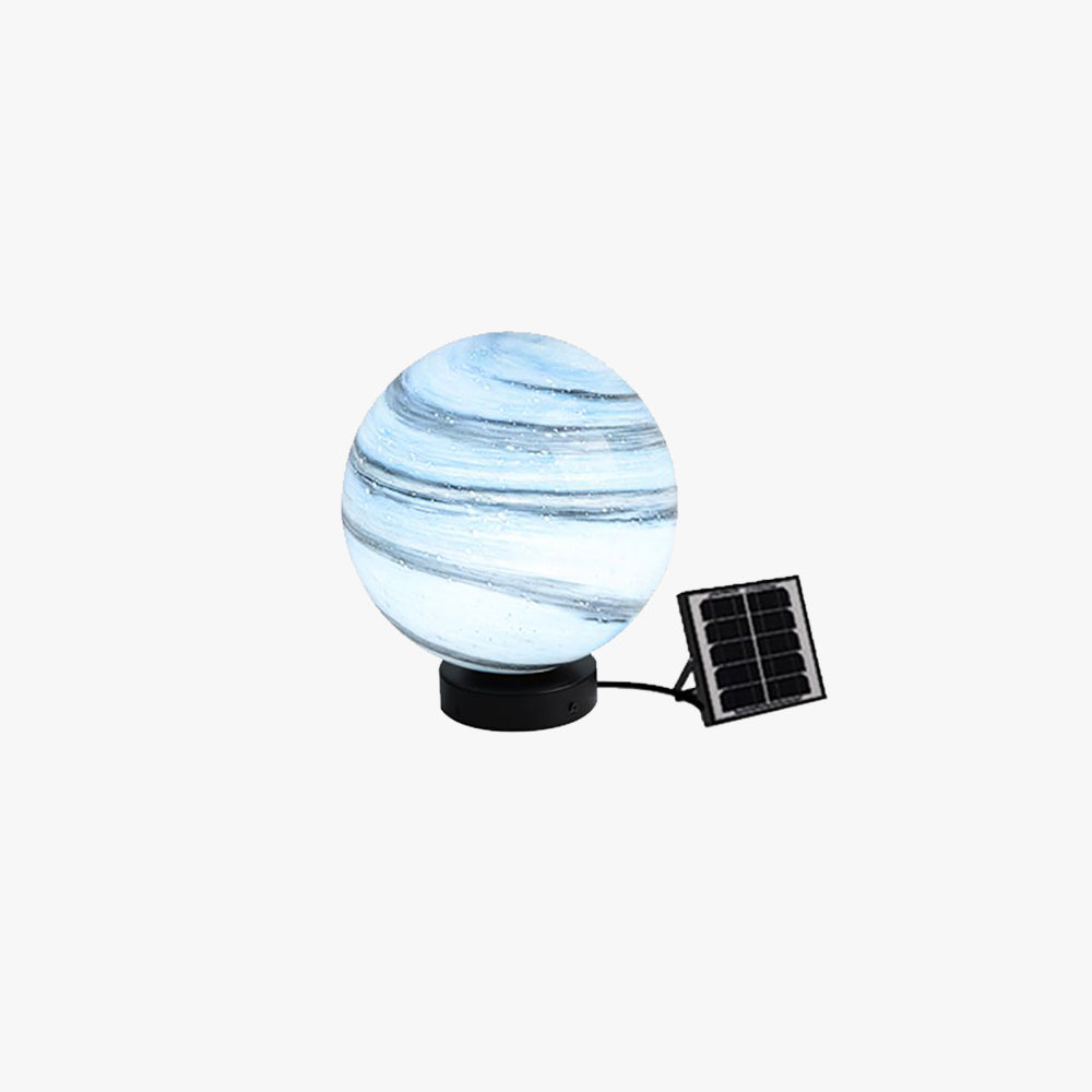 Elif Square Moon Globe Outdoor Solar Light