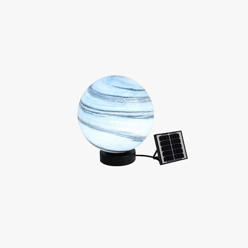 Elif Square Moon Globe Outdoor Solar Light